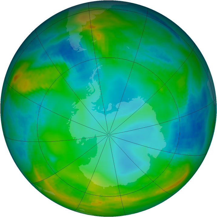 Antarctic ozone map for 29 May 1979